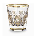 Revisité façon Empire, le verre à whisky Harcourt se pare de liserés et dessins à l'or fin