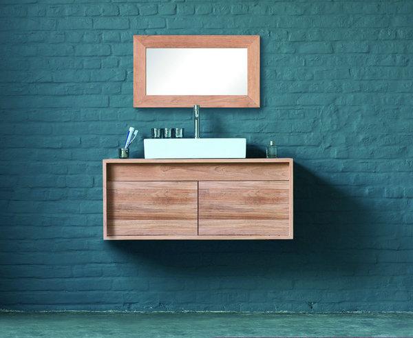 Pour les amateurs de nature, une salle de bains en bois massif. Line Art. Cube. Espace Aubade.