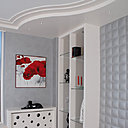 Décor de plafond, bibliothèque, parement mural, capitons et cache radiateur en staff.