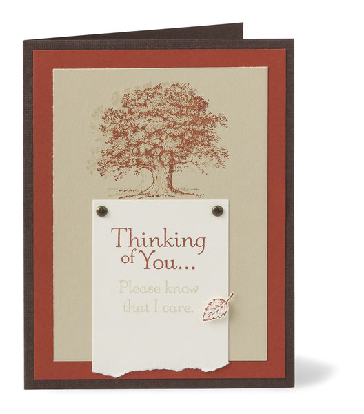 Tampon arbre et message de remerciement.