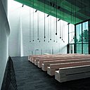 L’utilisation originale d’une maille de cuivre vert perforé et pré-patiné, séparant l’intérieur de la chapelle de l’extérieur, a valu une victoire incontestée des architectes finlandais