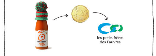 Une bouteille coiffée d'un bonnet = 0,20€ reversé aux Petits Frères des Pauvres.