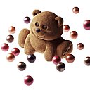 Teddy Bear perdu au milieu des boules Amstramgram