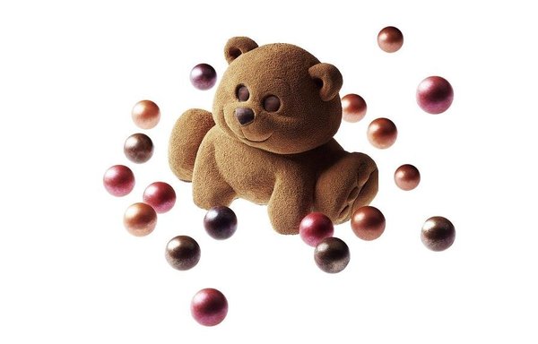 Teddy Bear perdu au milieu des boules Amstramgram