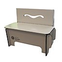 Ce banc en carton peut aussi servir de coffre à jouet, 55 € à découvrir sur www.kraft-decoline.com.