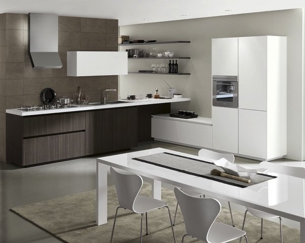 « Format.0 » de Comprex : quand l’espace ne manque pas, c’est l’espace qui marque la frontière entre cuisine et pièce à vivre. Nul besoin d’îlot !