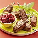 Brochettes de foie de veau et chutney framboise