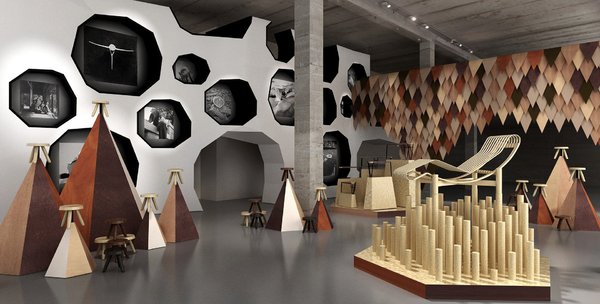 Léa Padovani et Sébastien Kieffer, de l'agence Pool, sont à l 'origine de la scénographie de l'exposition. www.poolhouse.eu