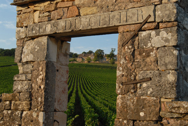 Un beau portique en pierre de Bourgogne ouvre sur le domaine