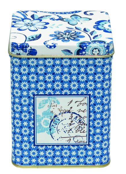 Une touche rétro avec un lot de 3 boîtes carrées en métal de 15 x 12 x 12 cm. Ginger Blue. Green Gate.