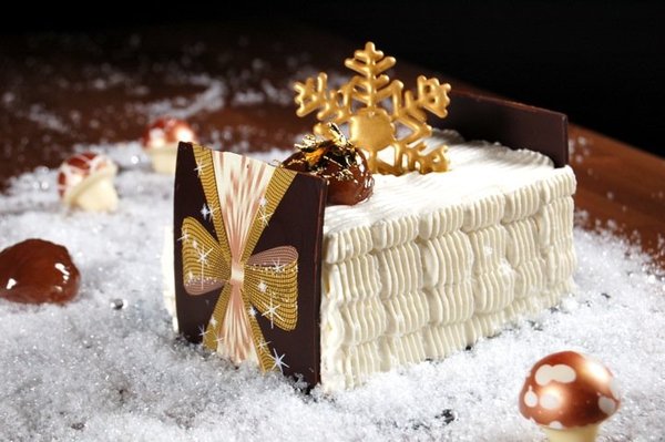 Version bûche de Noël aux marrons