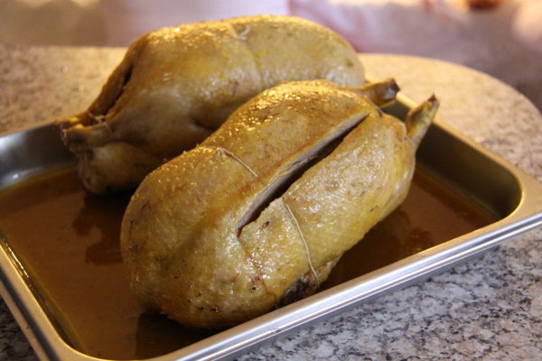 Canettes à la sortie du four vapeur (j'en ai entaillée une pour vérifier la cuisson)