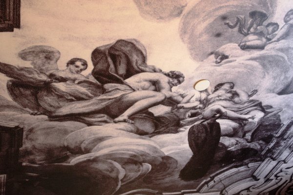 Dormir dans les bras d'Orphée, plafond en trompe l'oeil