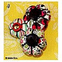 Les broches fleurettes sont fabriquées selon le même procédé et montées sur fermeture en métal.