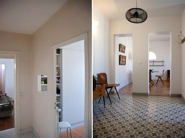 L'entrée a été agrandie pour offrir une double percée vers le séjour