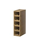 Ce rangement ouvert accueille 10 bouteilles. En pin massif teinté verni. 20 x 70 cm. 89 €. Perfekt Fagerland. Ikéa. www.ikea.fr