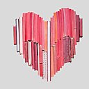 Love story, un cœur réalisé avec 51 livres d'amour.