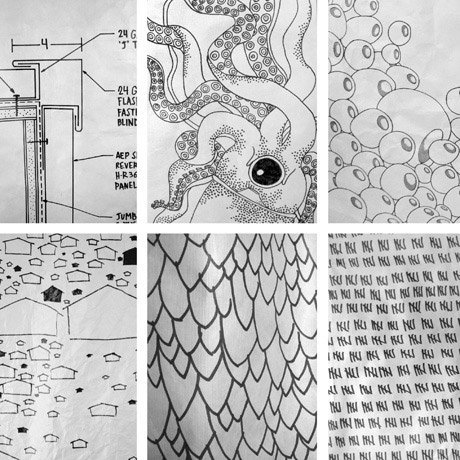 6 propositions pour dessiner des motifs sur le rideau de douche Ty avec un feutre permanent