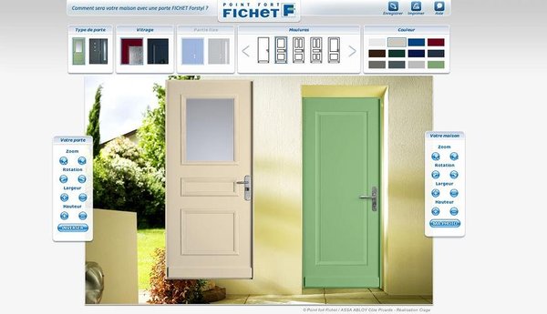 Grâce au logiciel de visualisation du site fichet-pointfort.fr, vous pourrez imaginer votre porte d’entrée ou de garage avant de l’acheter.