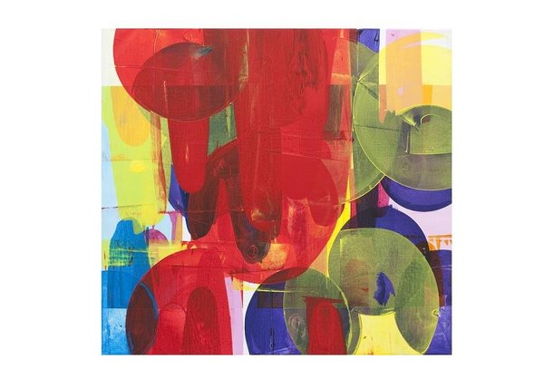 "Untitled", huile sur toile signée Astrid Sylwan, 114 x 122 cm