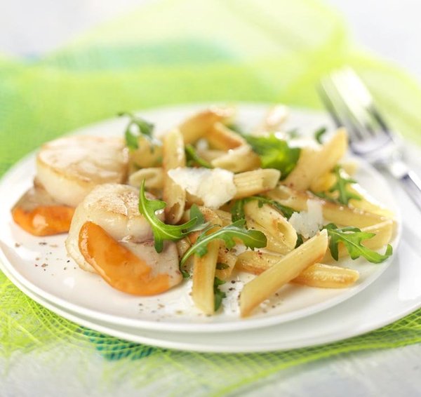 Saint-Jacques poêlées pour des penne de fête !