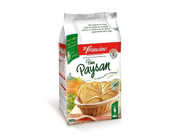 Francine vous permet de devenir boulangère à domicile...occasionnellement, avec un large choix de farines ne nécessitant pas obligatoirement de machine à pain; seul four habituel est suffisant.