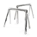 Les tréteaux Koza, édités par Oskar Zieta, sont en acier inox. 570 € chez MadeinDesign.