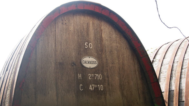 Le Calvados vieillit en fûts de chêne très sec. Au contact du bois, l'eau-de-vie se charge en tanins et prend une belle couleur, qui va du jaune à l'or.