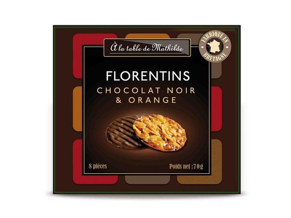 Pour l'heure du café, les florentins au chocolat relevés de zestes d'orange.
