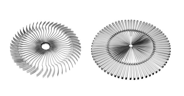 Dessous de plat en rosaces des couverts Christofle: couteaux ou fourchettes?