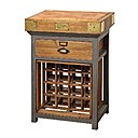 Billot d'appoint De Kercoet avec un tiroir, en acacia massif, hévéa, fer et laiton. Largeur : 62, profondeur : 47, hauteur : 90 centimètres. Collection signée Guy Martin, à partir de 795 €.