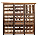 Vinotheque De Kercoet : casiers de 36 bouteilles. Structure en fer, casiers et corniche en acacia massif. L x P x H cm : 224x40x215 centimètres. 1 060 € la colonne.