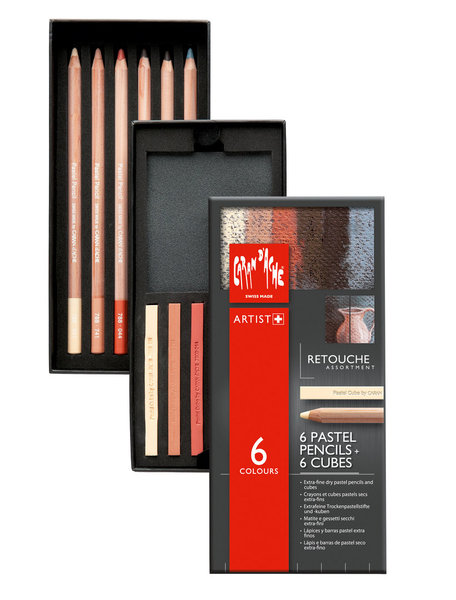 La boîte RETOUCHE de 20 couleurs de pastels secs extra fins.