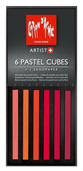 La boîte retouche assortiment de 6 pencils et 6 cubes de pastels secs extra fins.