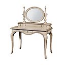 La coiffeuse Hortense est imaginée par Pierre Dubois et Aimé Cécil, pour Roche Bobois. La féminité est à l’honneur, avec des lignes sinueuses qui s’amusent autour de la courbe. En tilleul massif, elle présente un miroir dit à l’oriental.