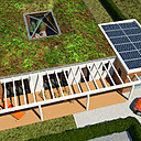 Maison ABCDConstruite autour d’un patio, la maison ABCD + est conçue dans une démarche de développement durable. La toiture végétalisée permet de créer un nouvel espace vert, alors que des panneaux photovoltaïques permettent de réaliser une énergie positive.