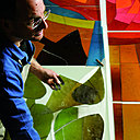 Depuis1957, l'Atelier Simon Marq confie à des artistes contemporains comme Marc Chagall, Juan Miro ou encore Georges Braque, la création de vitraux.