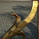 Rampe d'escalier ouvragée et dorée, atelier Crézé.