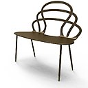 Marc Aurel présentera, entre autres, cet atypique banc couronne. Ses produits, faits de matériaux nobles, ont des lignes fines et élancées.