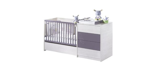 Sauthon propose aussi "Opale" un lit bébé muni de tiroirs qui se transforme en lit junior et en commode séparée !