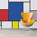 Parfois un simple papier peint se suffit à lui-même, pour donner du caractère à une pièce, comme celui proposé par Pixers, qui reprend le graphisme de Mondrian. Lignes et couleurs apportent de la personnalité à une pièce un peu trop classique.