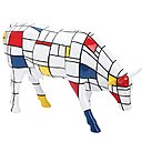 En association avec la Cow Parade, Arteum propose d’acquérir une statuette de vache, habillé du style Mondrian. Un code graphique, qui met en valeur la musculature de la bête dans un jeu de volumes.