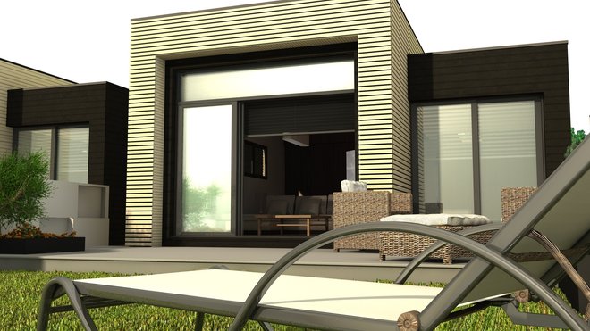 En sus, une terrasse, bien réelle de 150 m² (et non escamotable) prolonge le séjour. En sus, une terrasse, bien réelle de 150 m² (et non escamotable) prolonge le séjour.