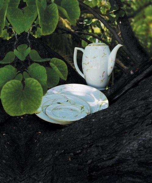 Elégante, la collection Amaryllis présente un fin décor de rameaux végétaux stylisés.