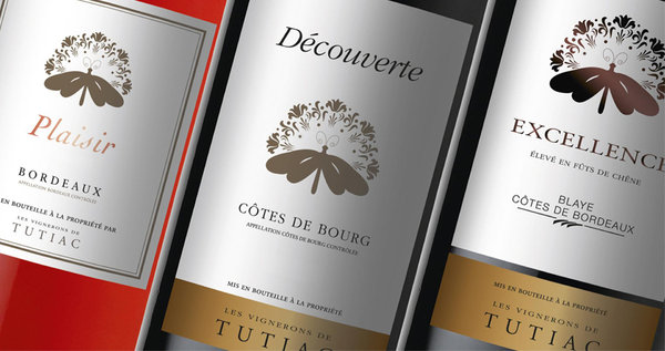 Gamme traditionnelle des vins de Tutiac: des bordeaux aux trois couleurs, rouge, rosé et blanc.