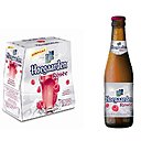 Robe rosée et délicats arômes de framboise pour la nouvelle bière blanche Hoegarden.