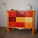 Décor Arlequin pour une commode ultra stylée.