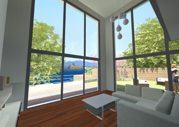 Chaque niveau de vie de ces maisons offre un accès de plain-pied direct avec le terrain.