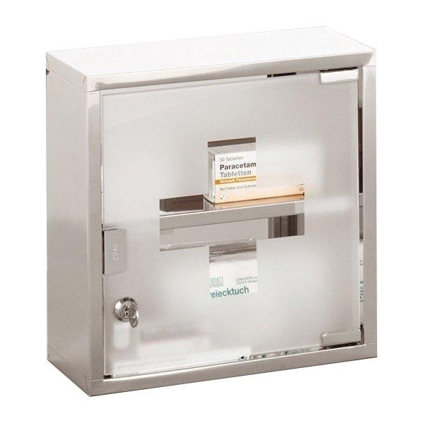 Une armoire à pharmacie au look design. En métal, elle comprend 2 étagères intérieures et une porte à clé. 30 x 30 x 12 cm. 33 €. Armoire à pharmacie métal. Thisga.com