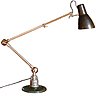 Une lampe de style industriel fabriquée à partir d’un abat-jour récupéré sur une ancienne machine à coudre, un bras articulé provenant d’une ancienne lampe d’atelier et un socle fabriqué avec un isolateur EDF. Pièce unique. 290 €. Lampe Isolateur verre. La cabane de l’Ours. www.lacabanedelours.com